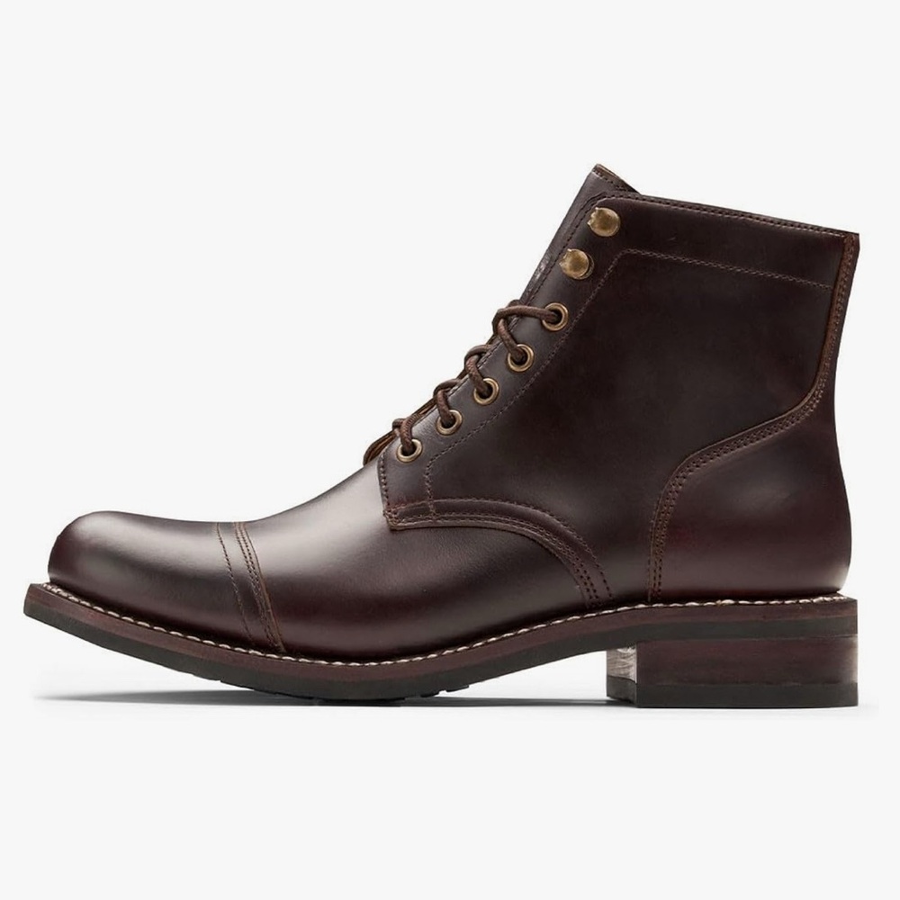 Men's Brown Leather Boots - Picture 2 of 4